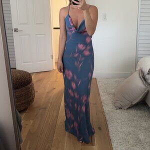 Flowy Neckline Printed Dress